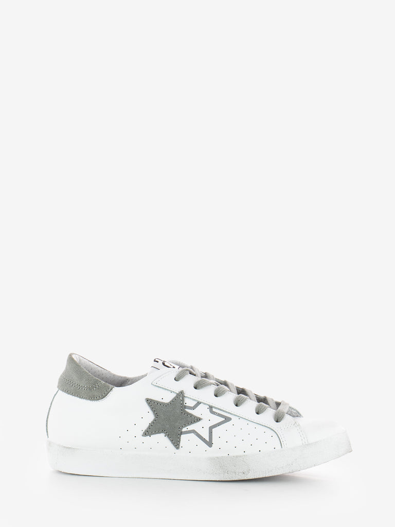 2STAR - Sneakers in pelle bianco / grigio
