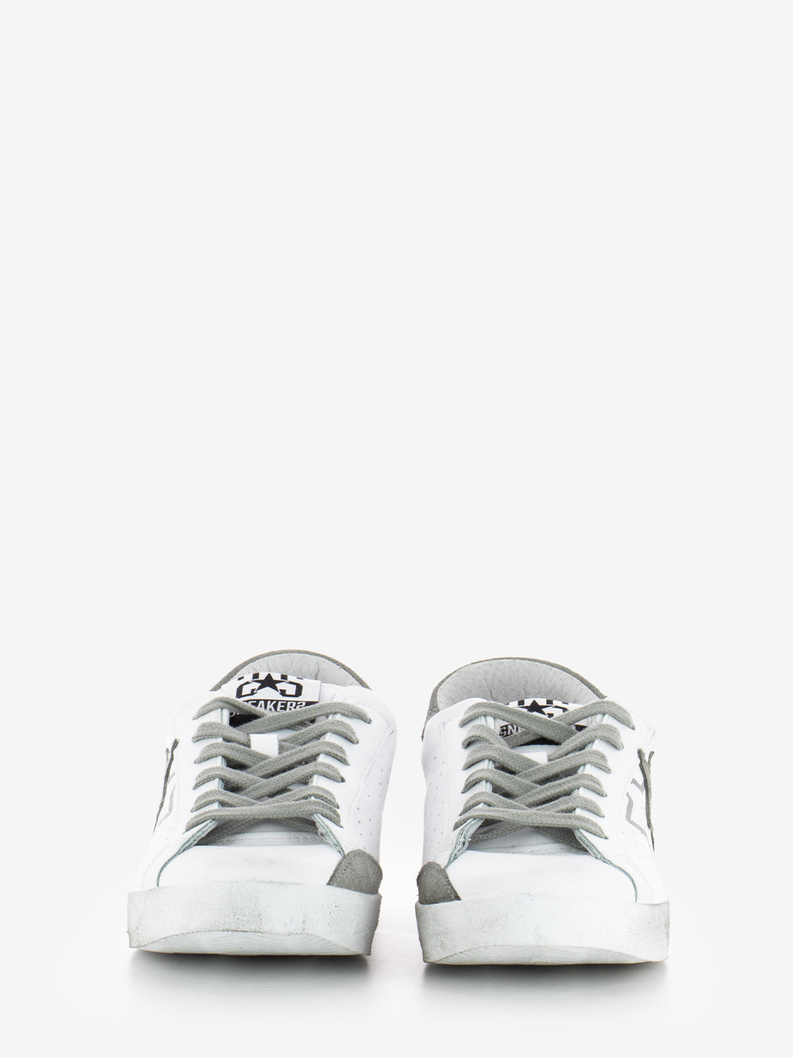 Sneakers in pelle bianco / grigio