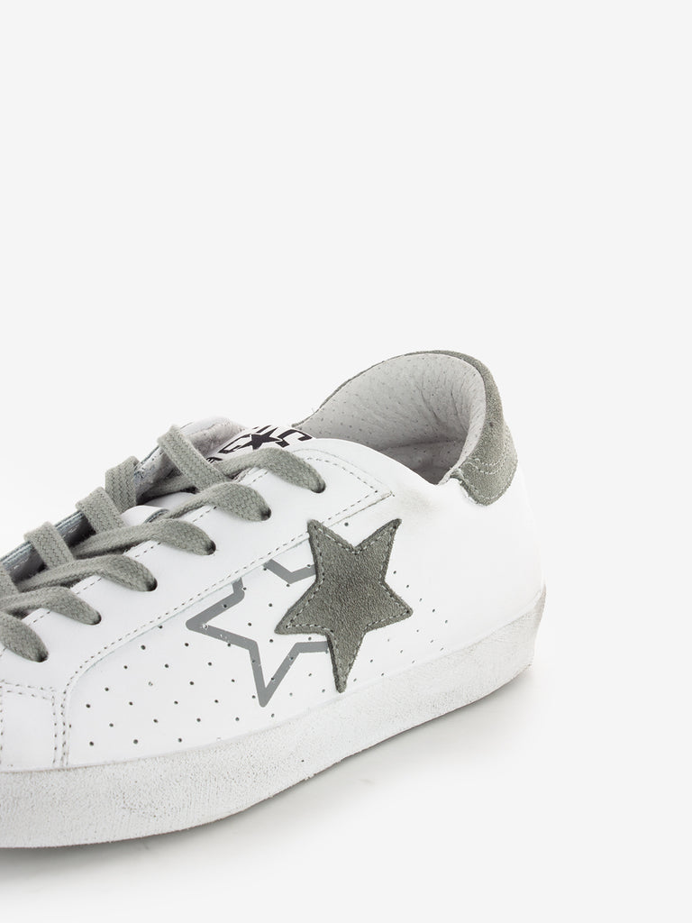 2STAR - Sneakers in pelle bianco / grigio