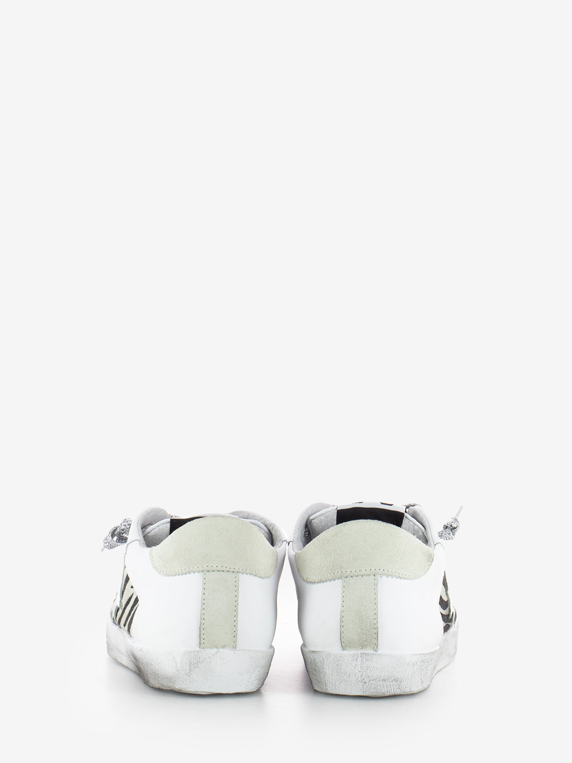 Sneakers in pelle zebrato / bianco
