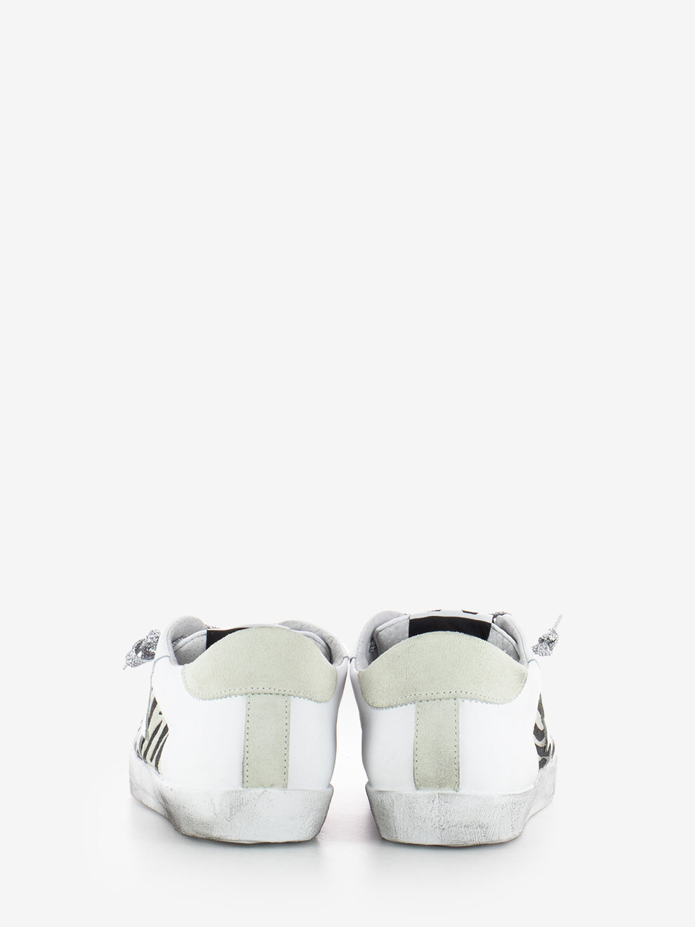 Zebra leather sneakers / white
