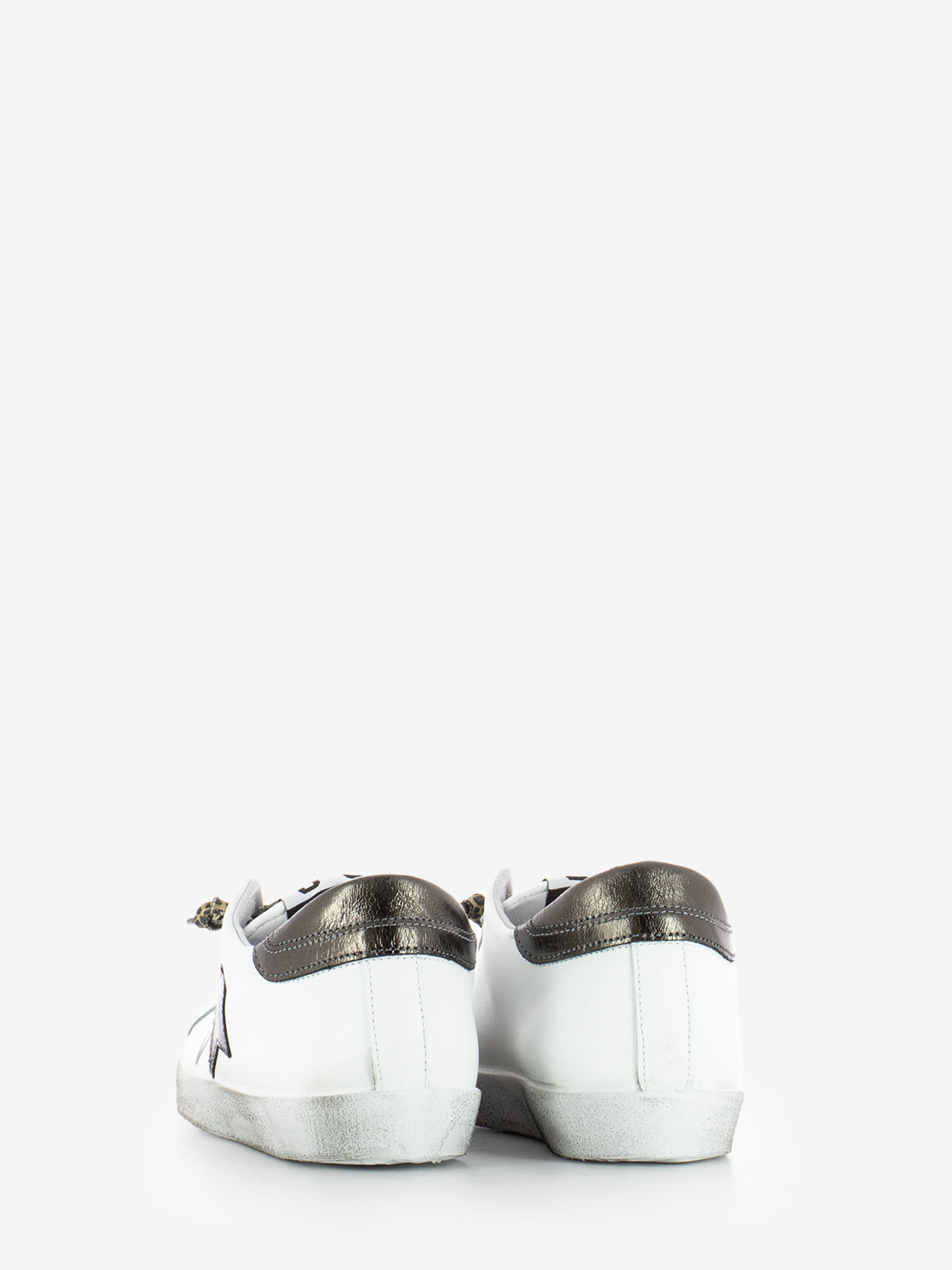 Sneakers Low pelle bianca / marrone