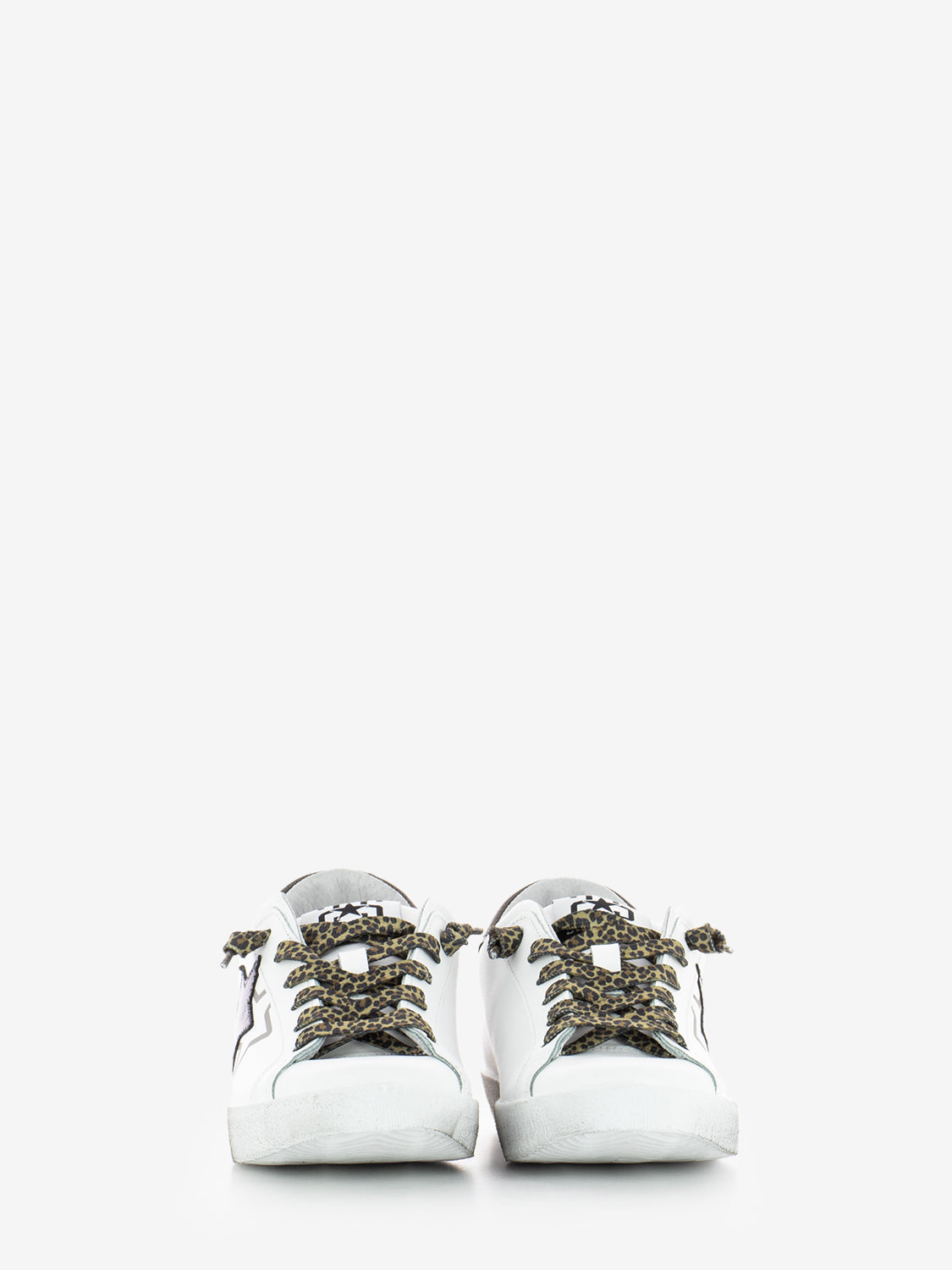 Sneakers Low pelle bianca / marrone