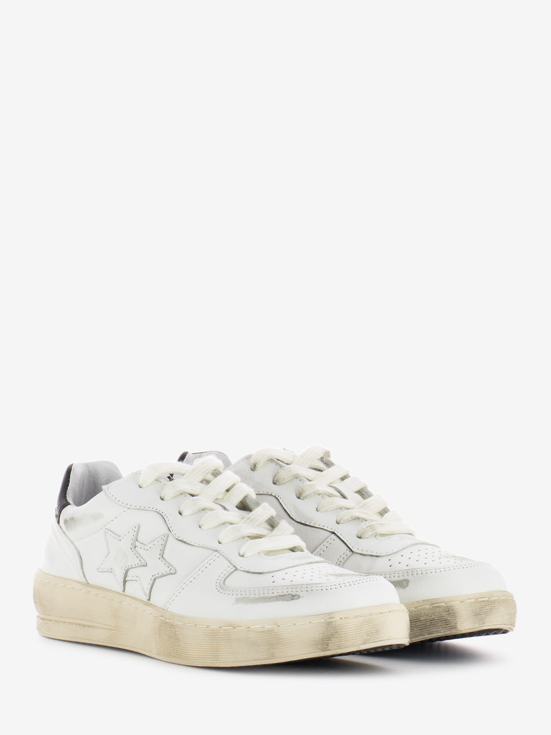 Sneakers Padel in pelle bianca / nero