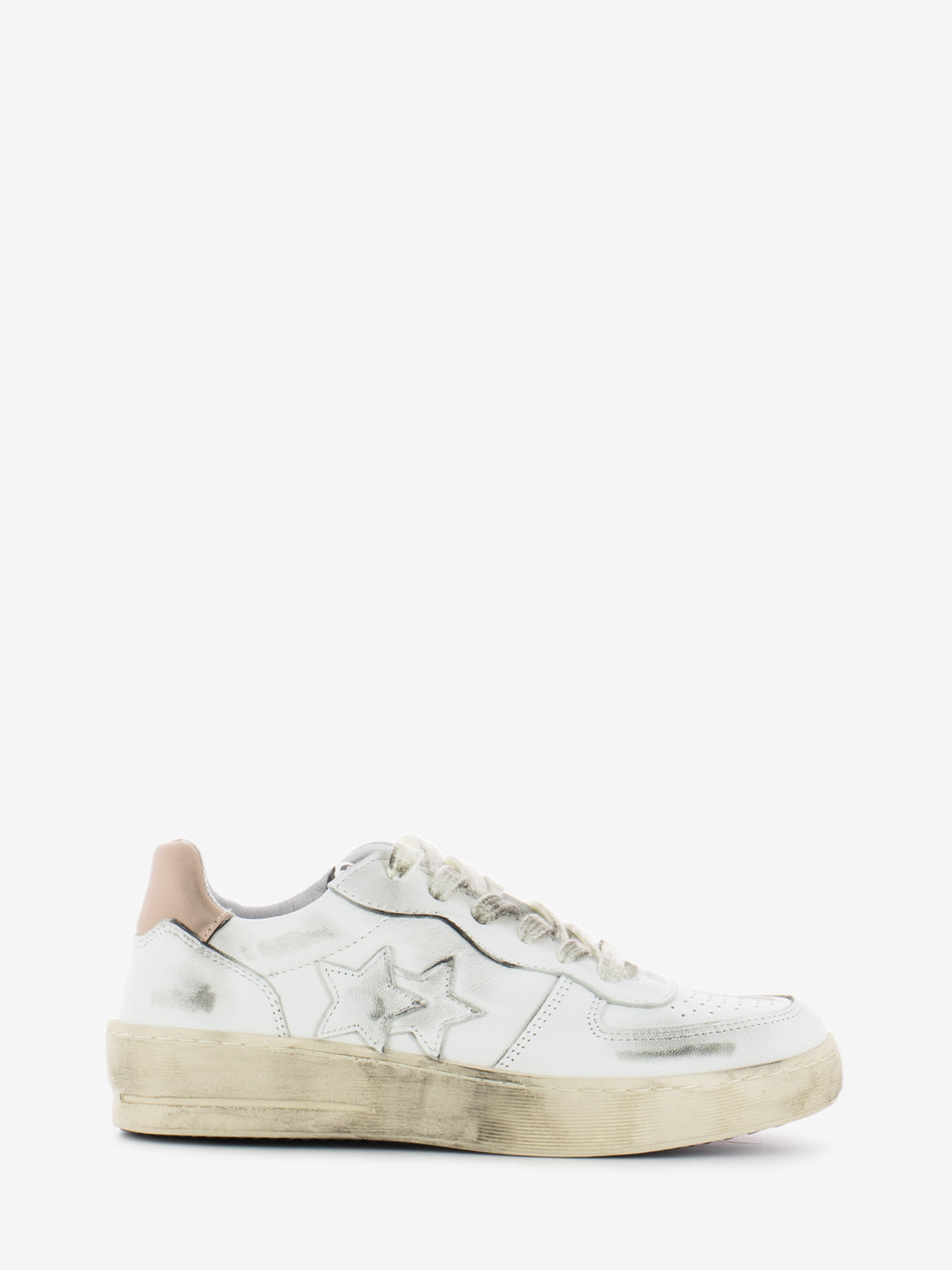 Sneakers Padel in pelle bianca / rosa