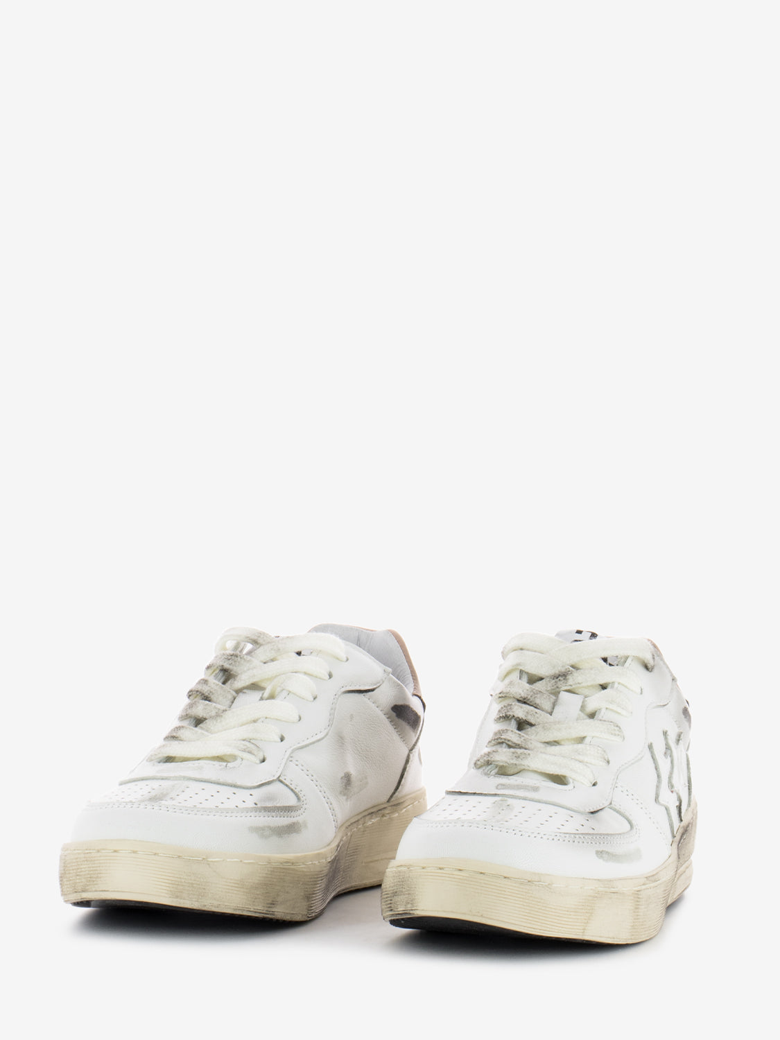 Sneakers Padel in pelle bianca / rosa