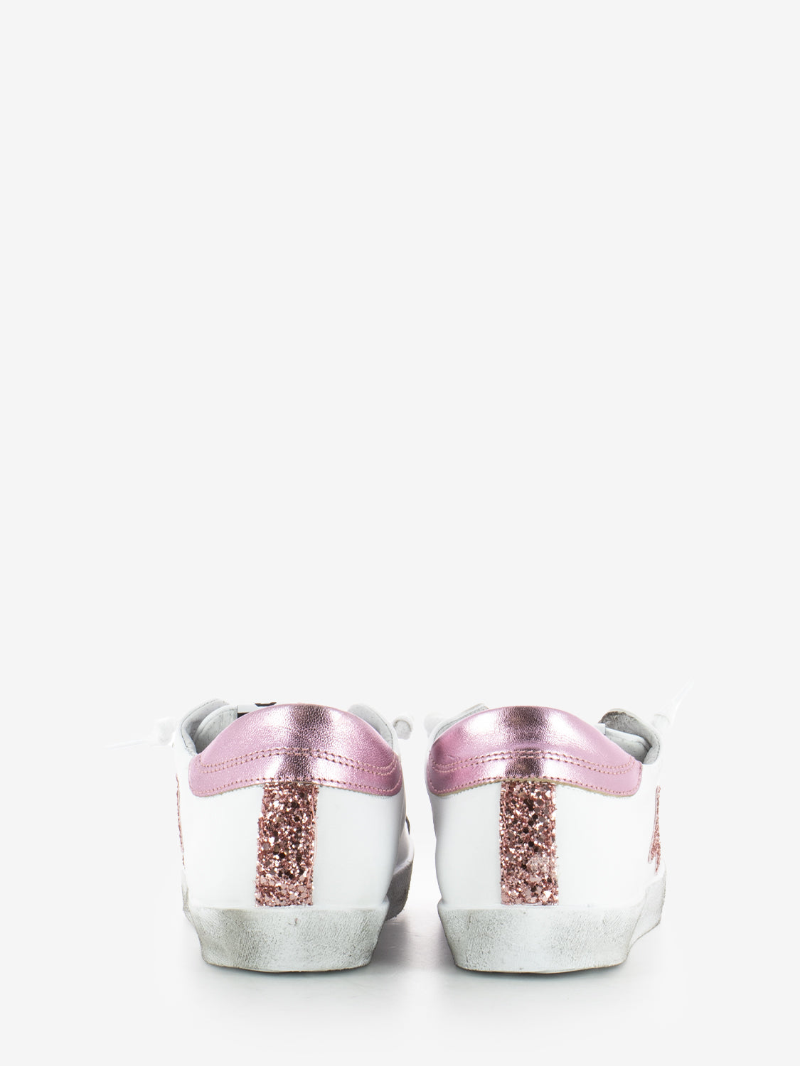 Sneakers pelle bianco / rosa