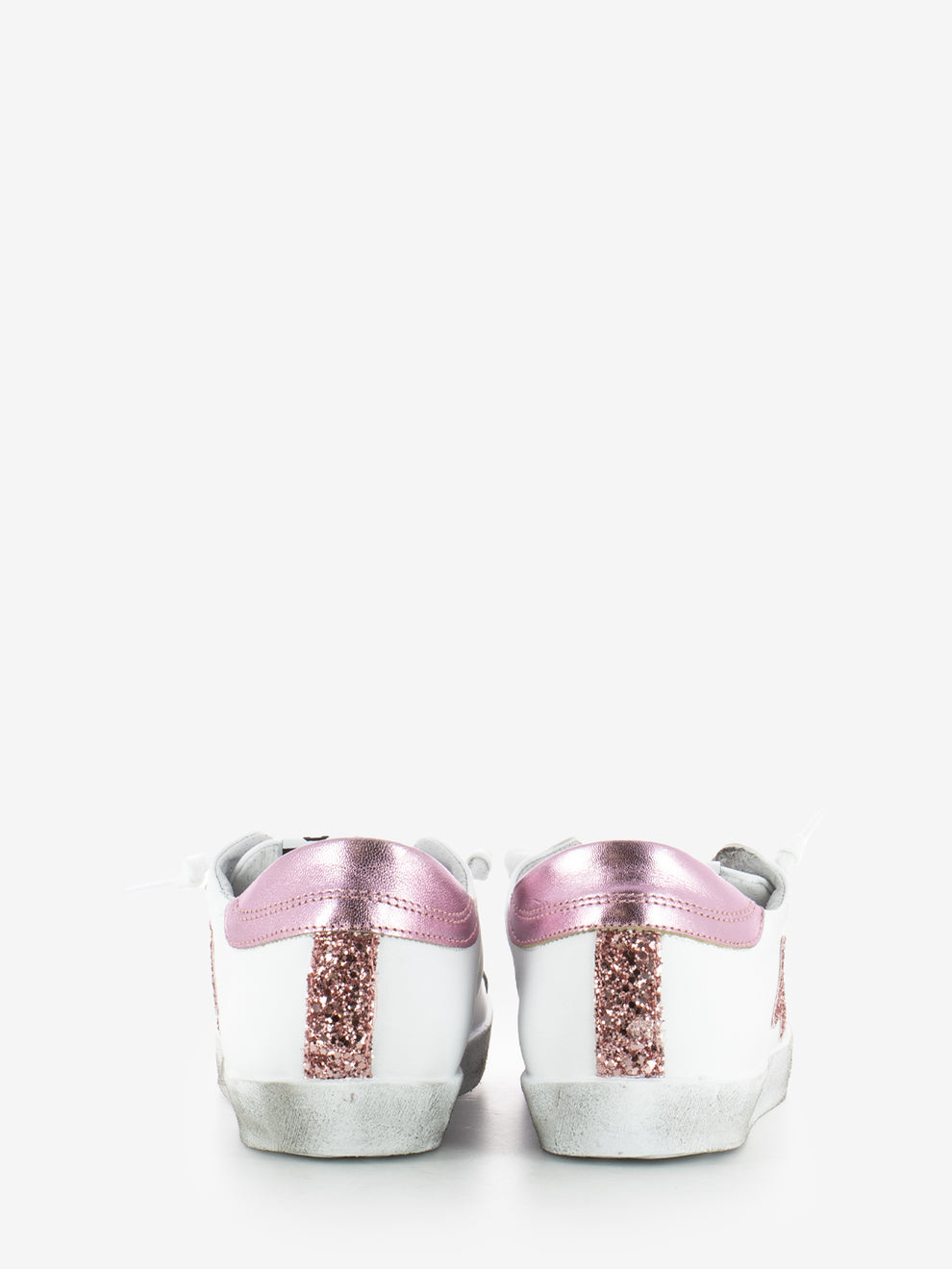 White/pink leather sneakers