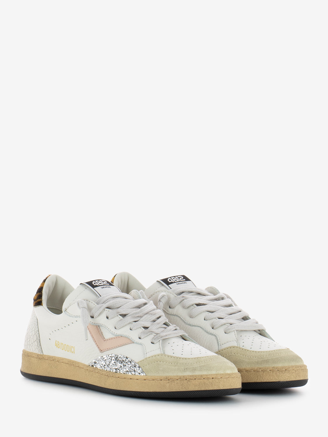 Sneaker Play New D148 Bianco / Leopardato / Rosa