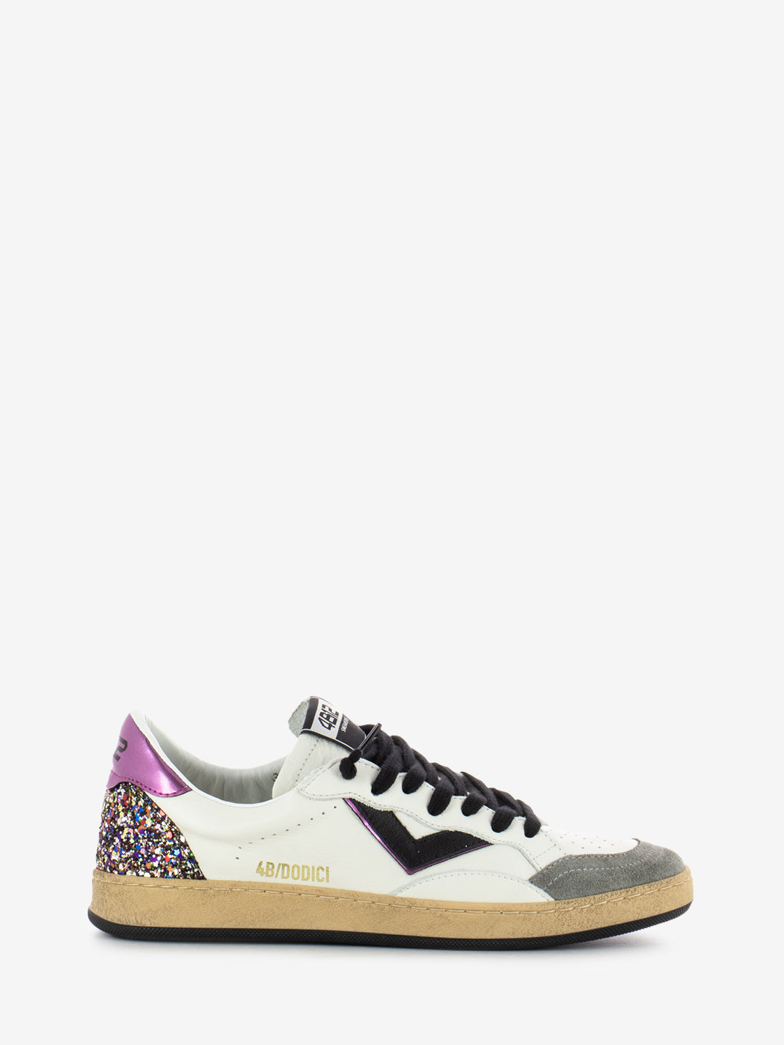 Sneakers Play new grigio glitter amaranto