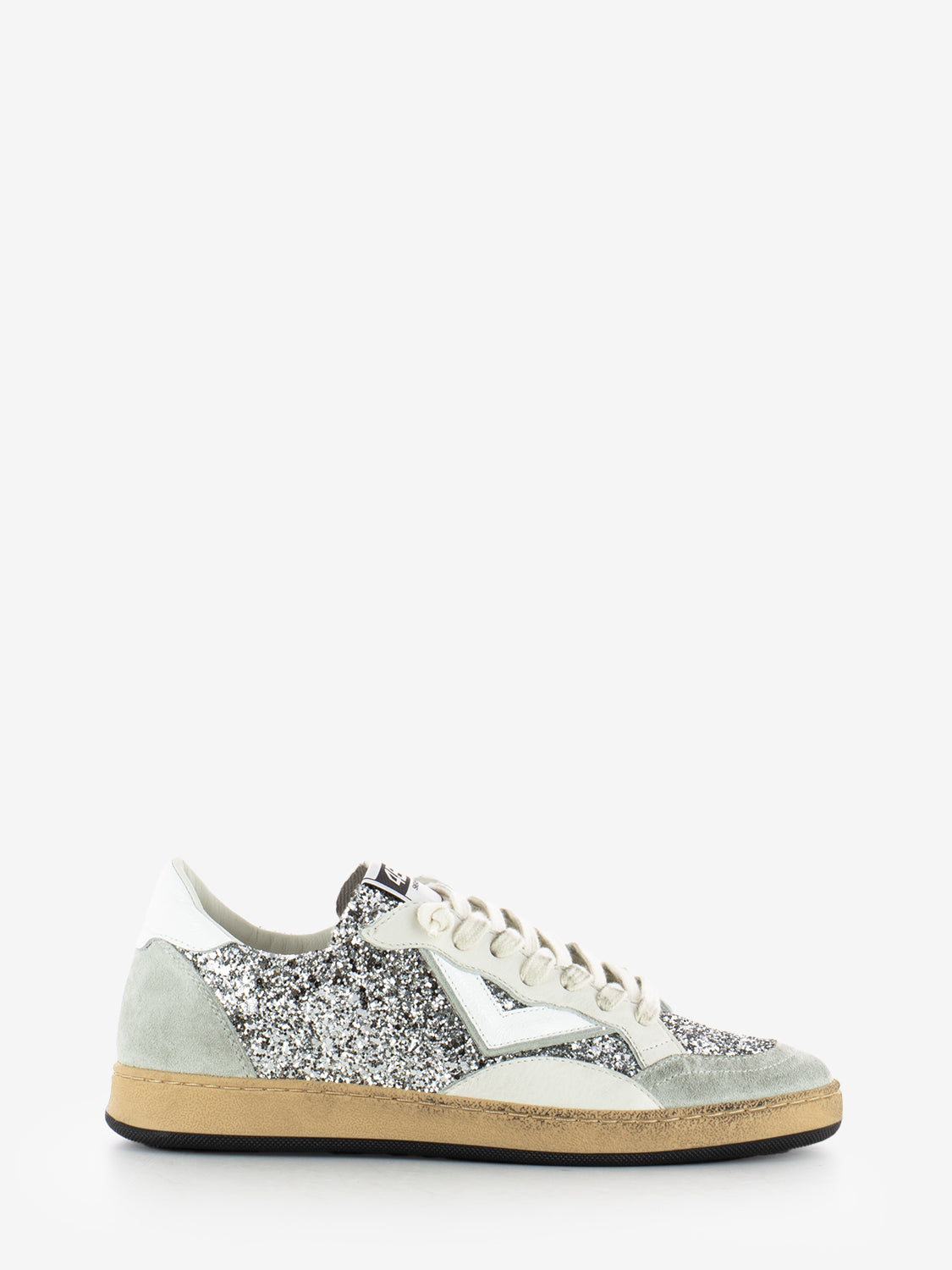Sneakers Playnew glitterata bianco / argento