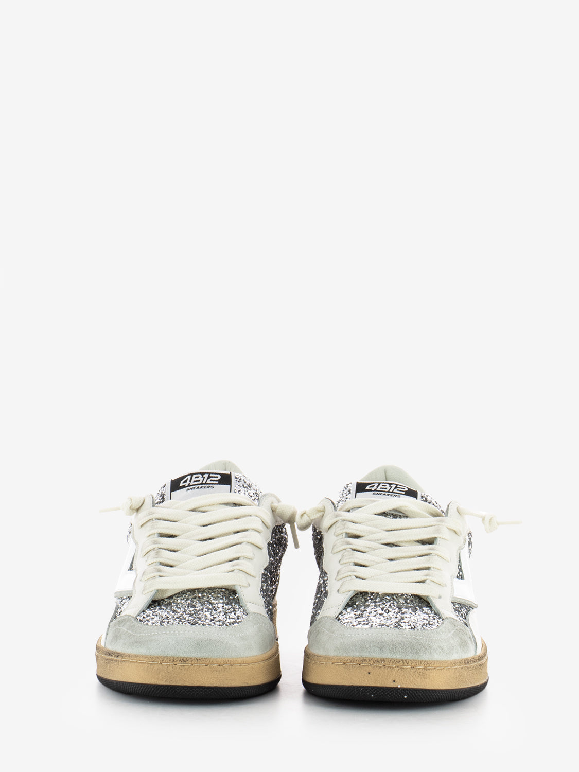 Sneakers Playnew glitterata bianco / argento