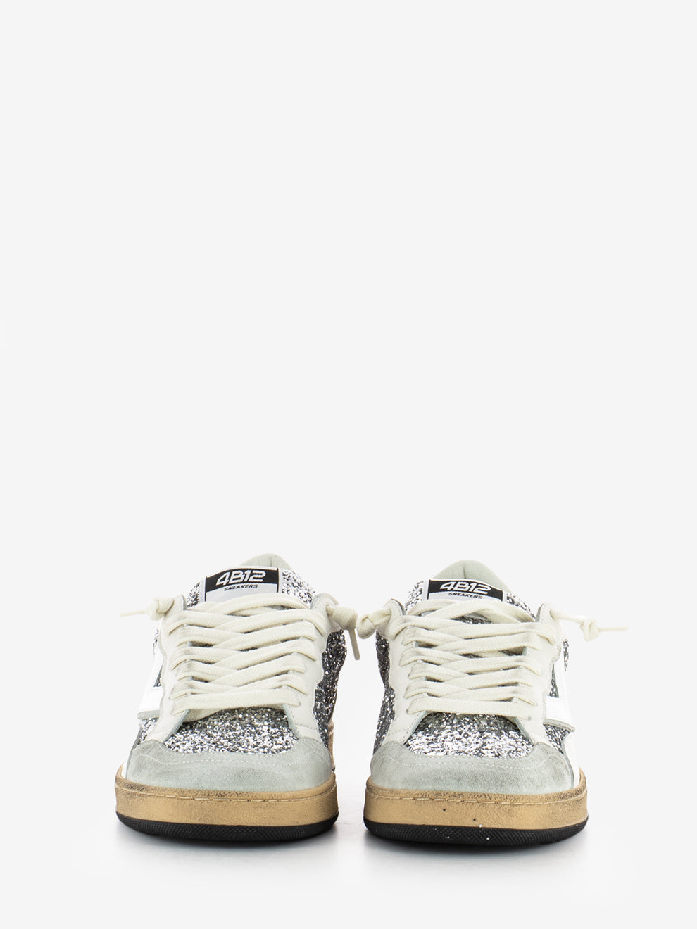 White / silver glittered Playnew sneakers