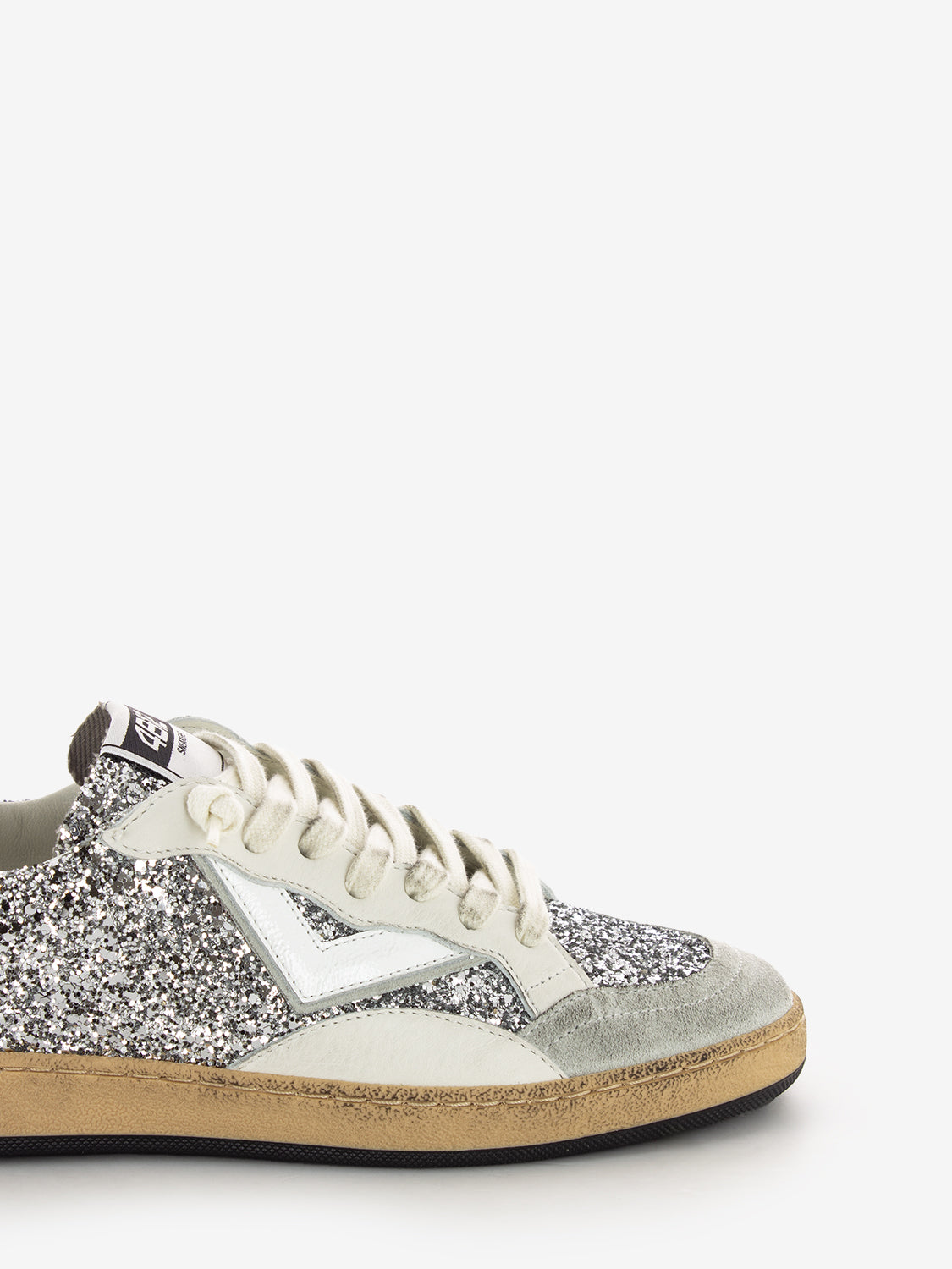 Sneakers Playnew glitterata bianco / argento