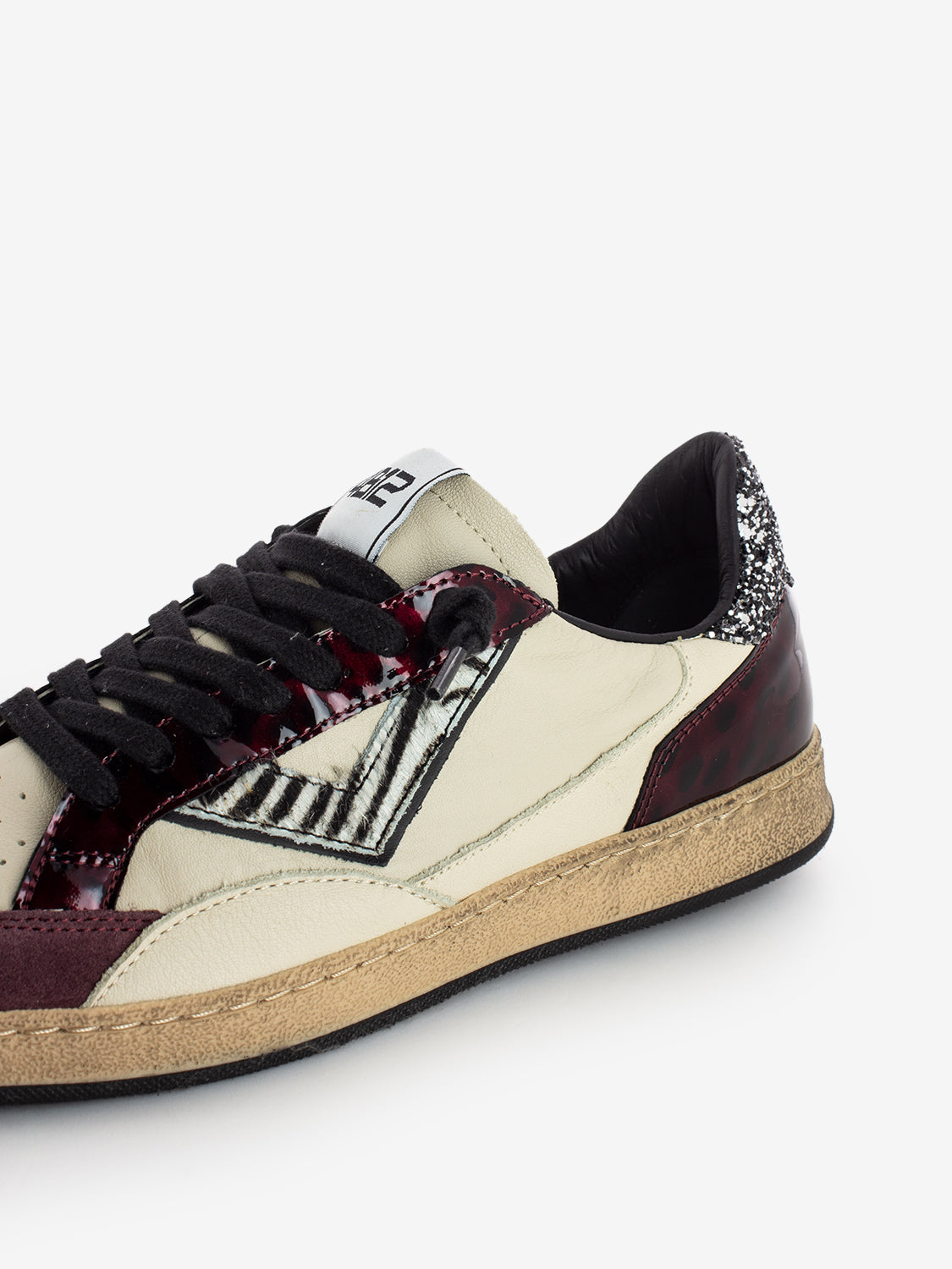 Playnew white / burgundy sneakers