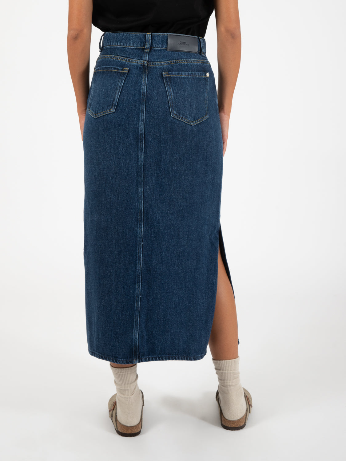 Mid blue denim skirt