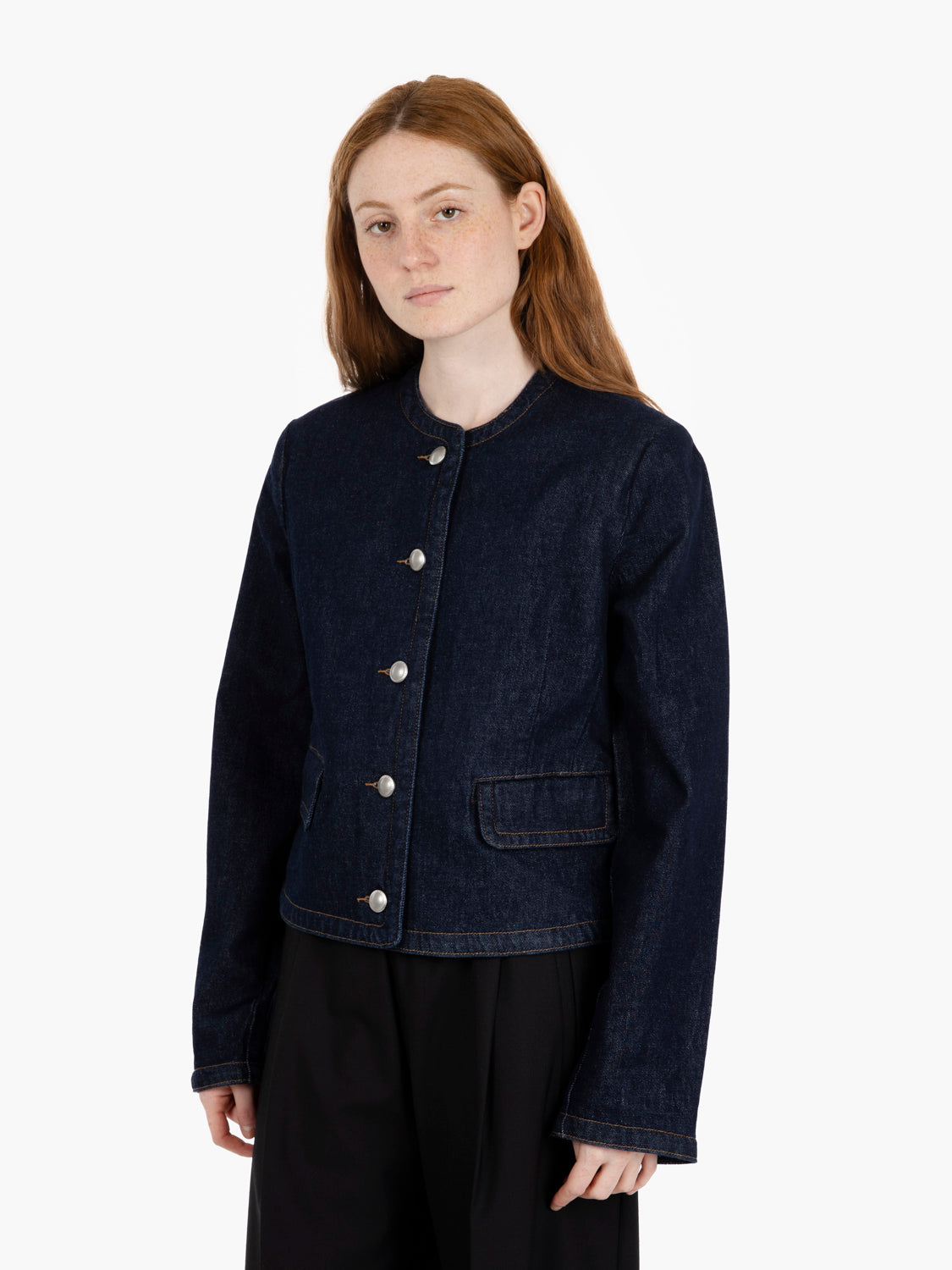 Lady jacket smoove dark denim
