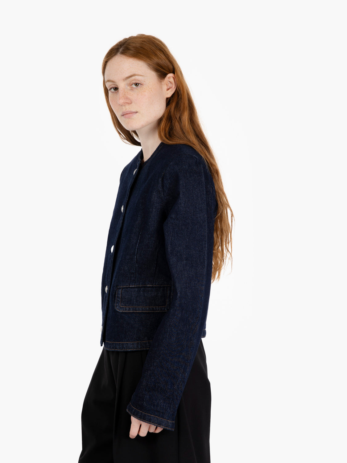 Lady jacket smoove dark denim