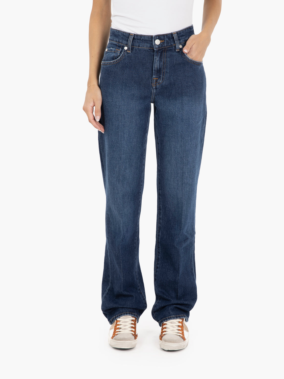 Calie straight ankle denim chiaro