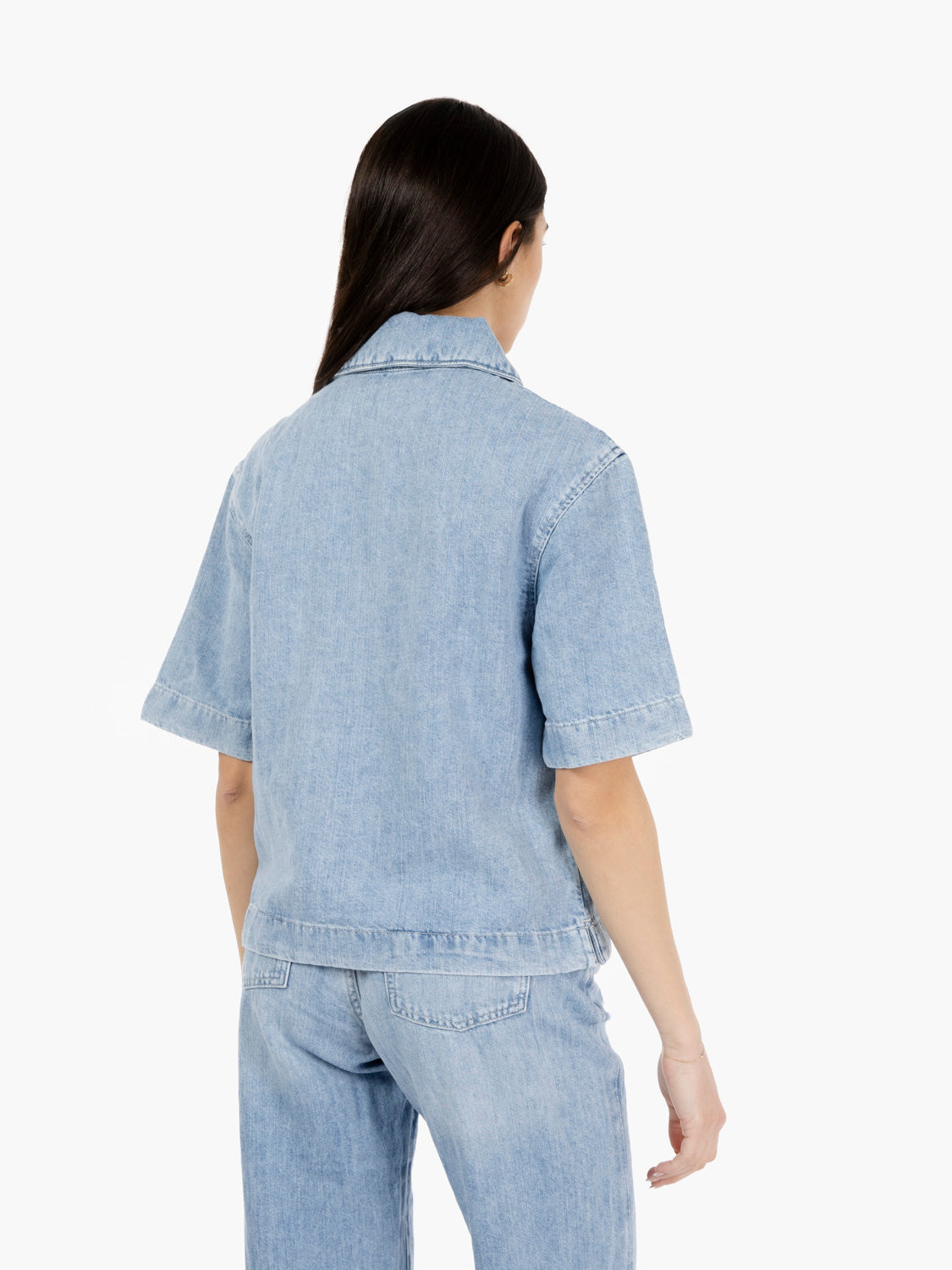 Kansas light blue denim polo shirt