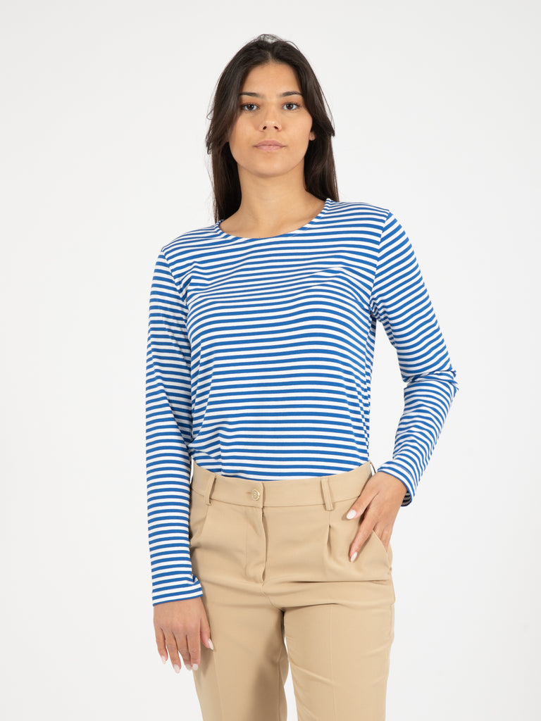 STIMM - Maglia a righe in viscosa bluette