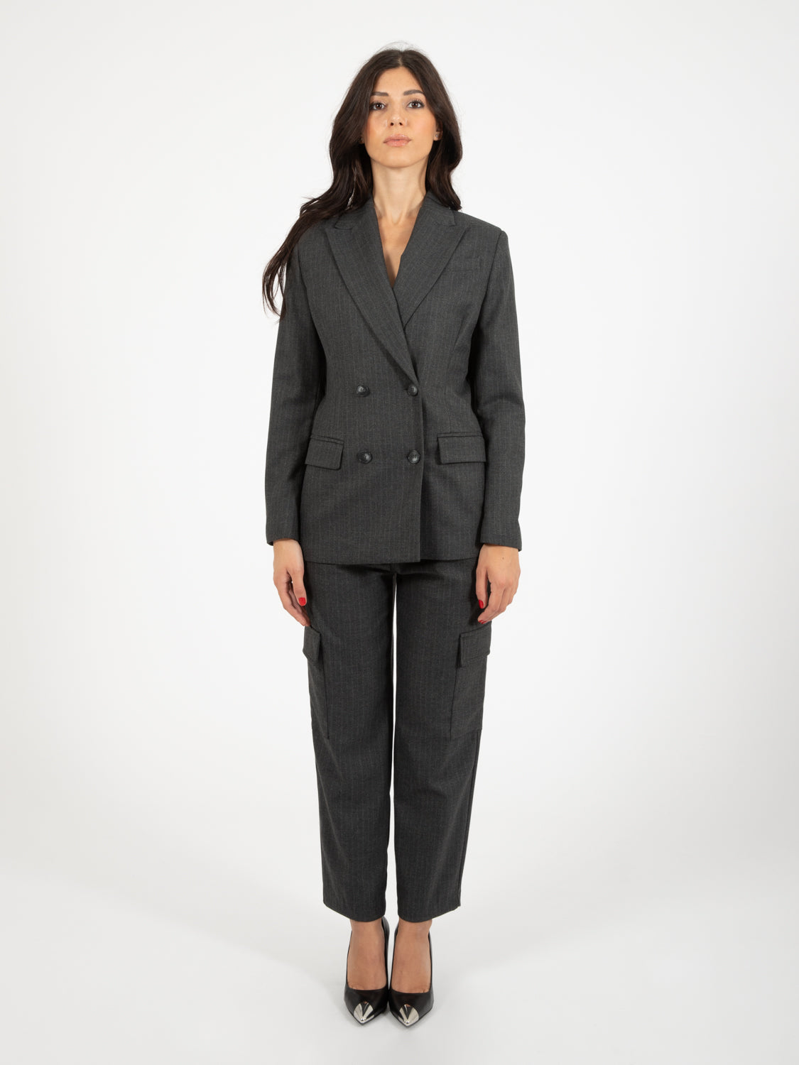 Blazer gessato grigio