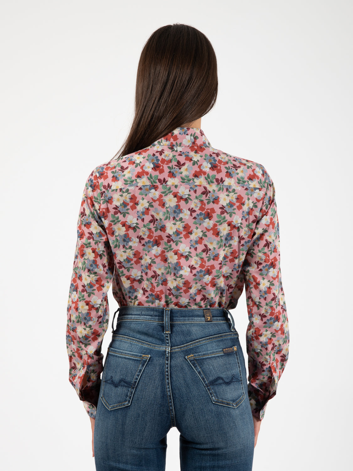 Camicia Pina popeline fantasia fiorita rosa