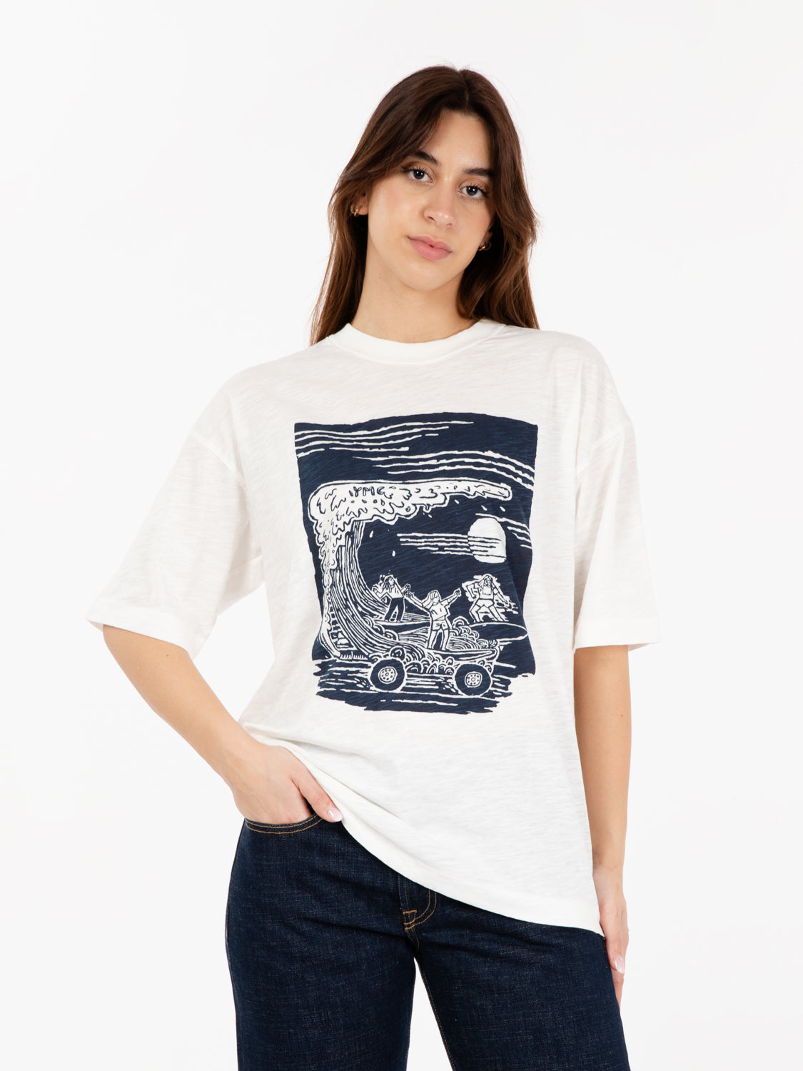 On the Mountain pass white t-shirt