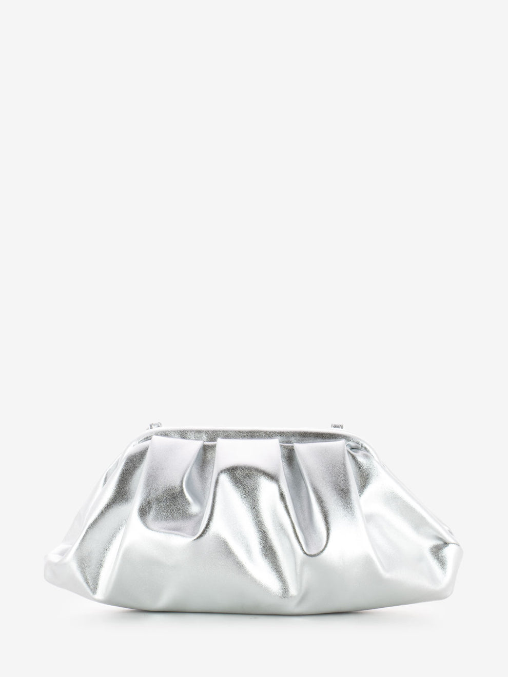 Clutch with silver metal chain