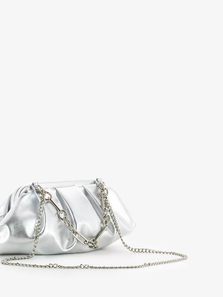 SCARLETT - Pochette con catena metal argento