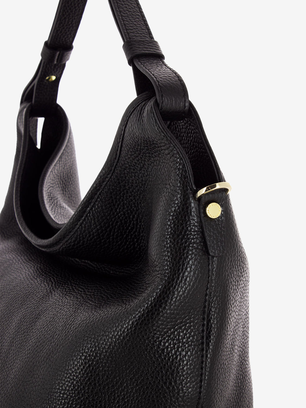 Borsa Ingrid small in pelle martellata nera