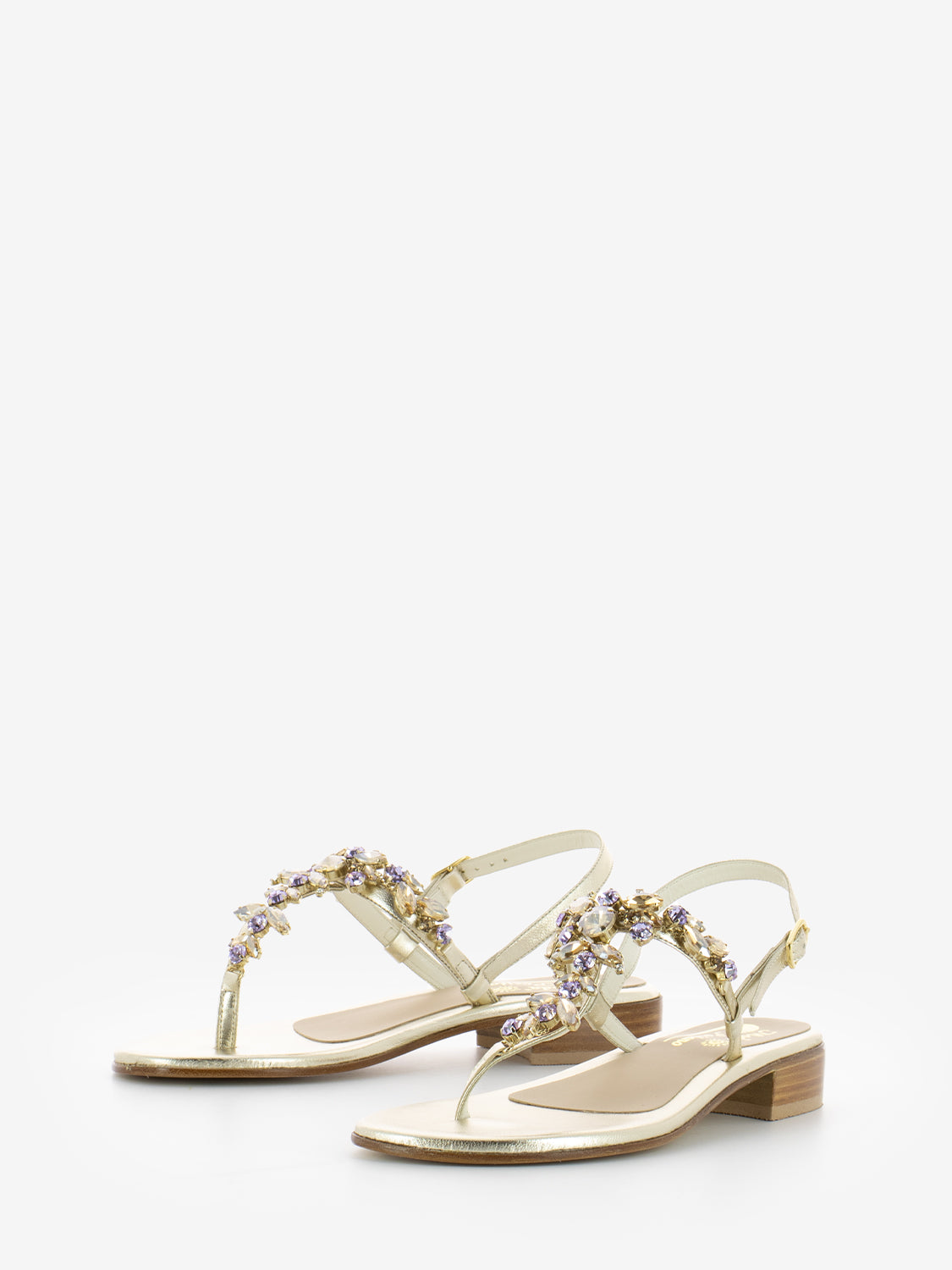 Flip flops with platinum inserts