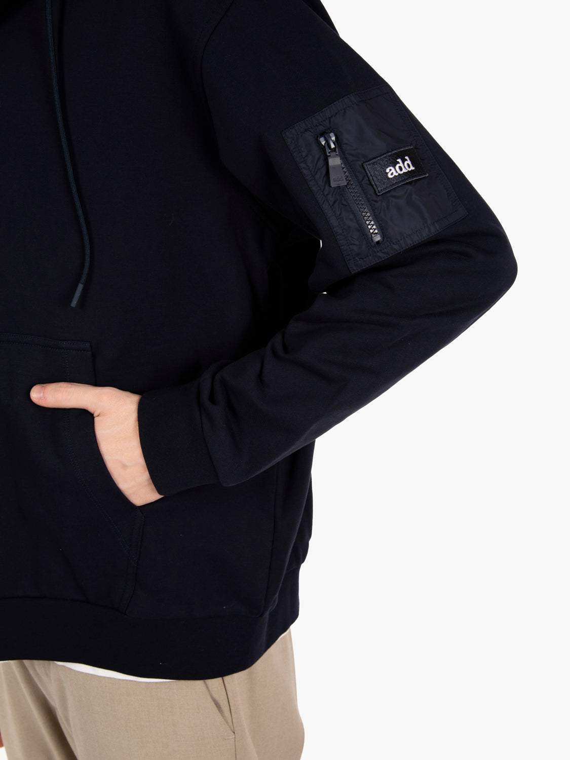 Hooded sweatshirt con zip dark navy
