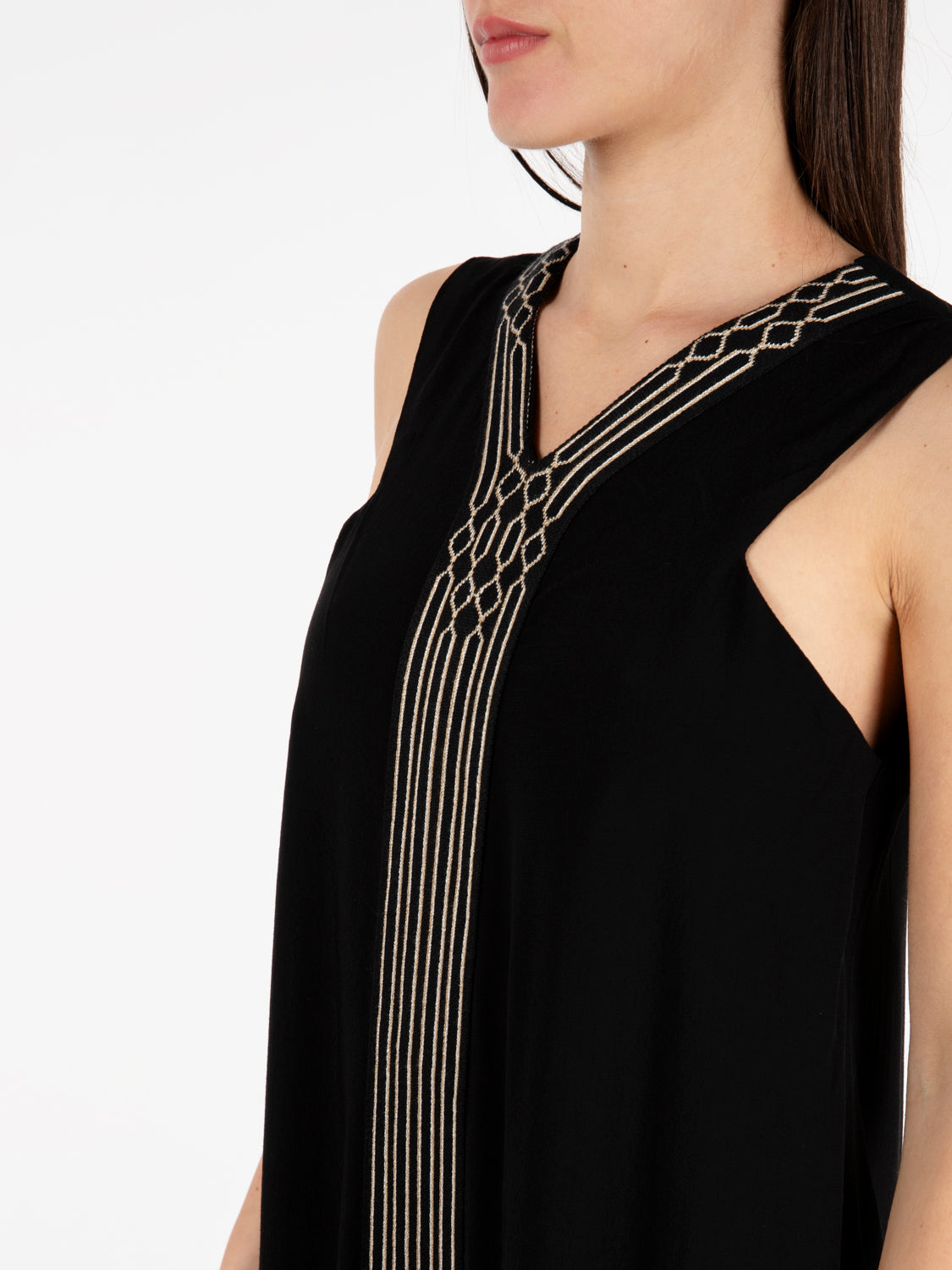 Abito con fascia frontale nero / oro