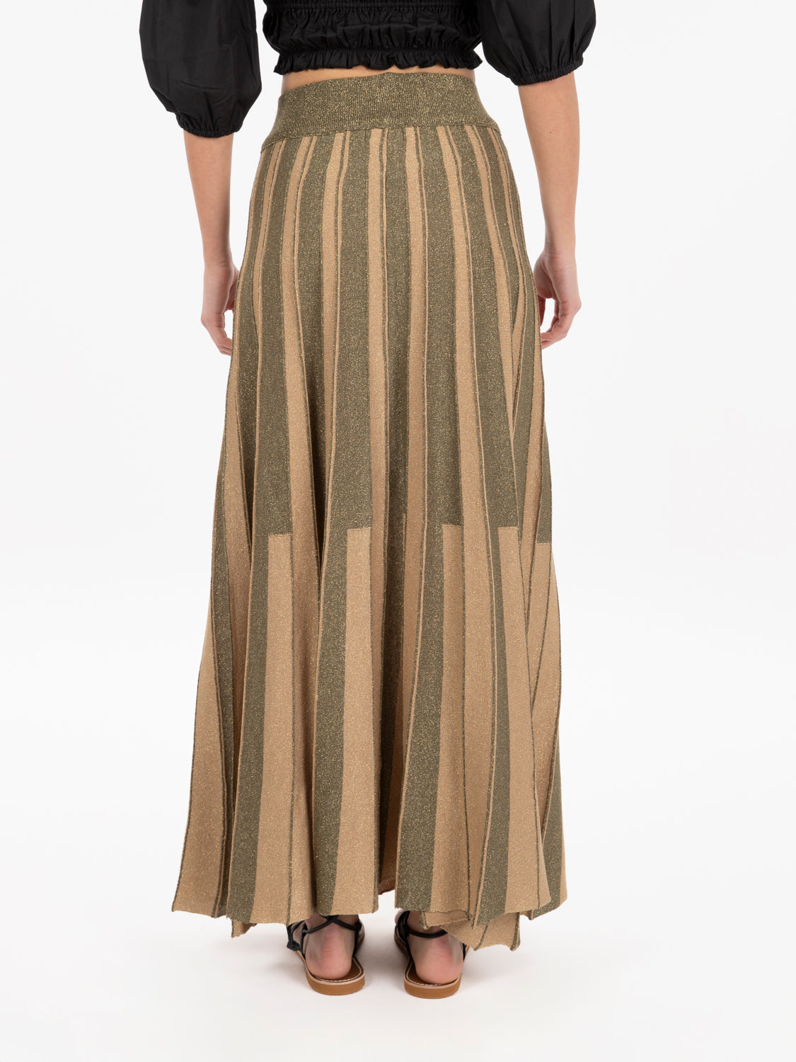 Gonna lurex khaki / tan gold