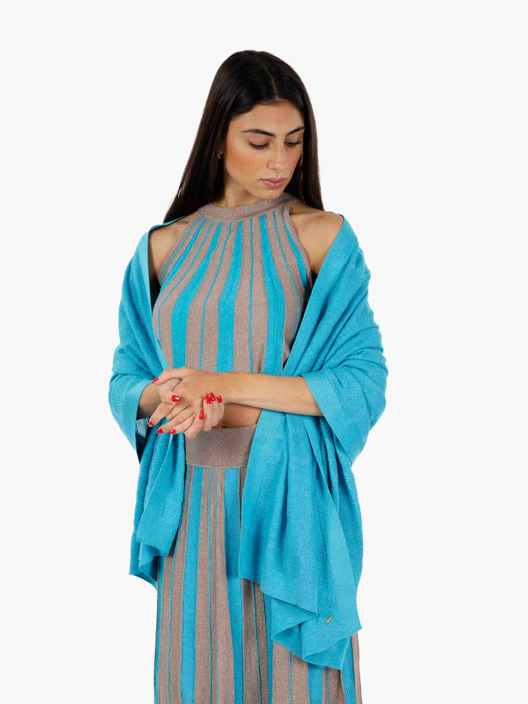 AGGEL KNITWEAR - Stola in maglia turchese
