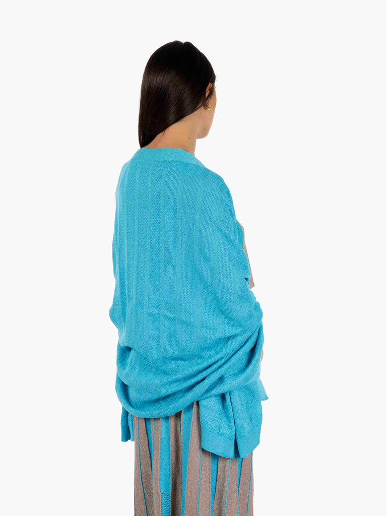 AGGEL KNITWEAR - Stola in maglia turchese