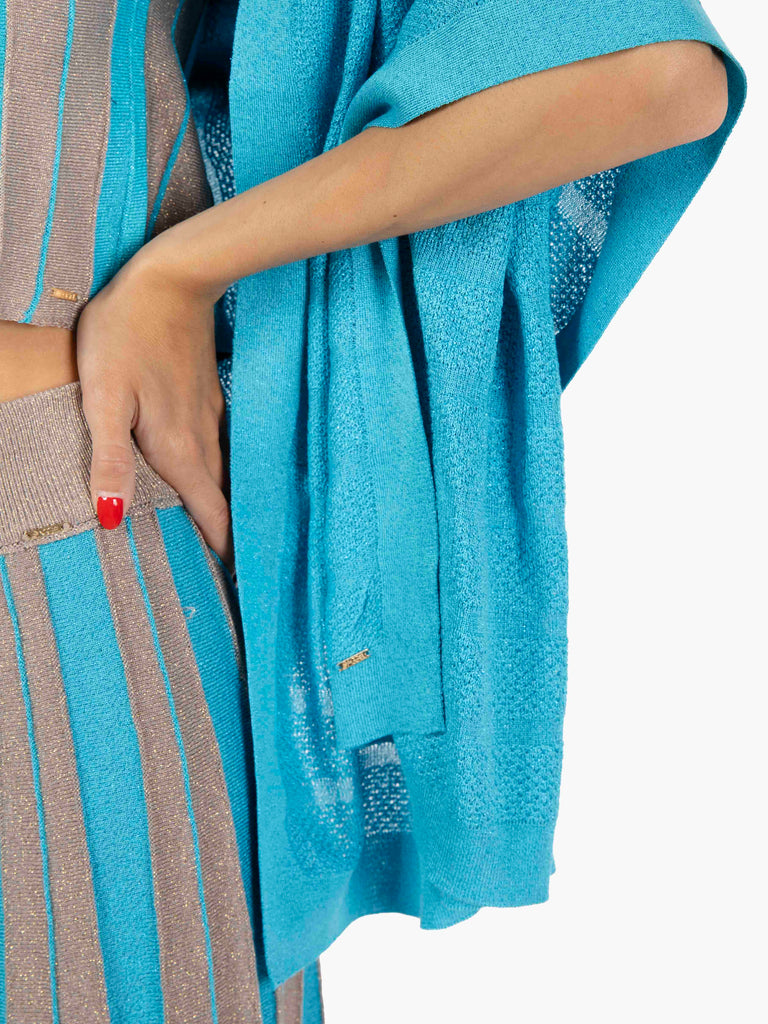 AGGEL KNITWEAR - Stola in maglia turchese