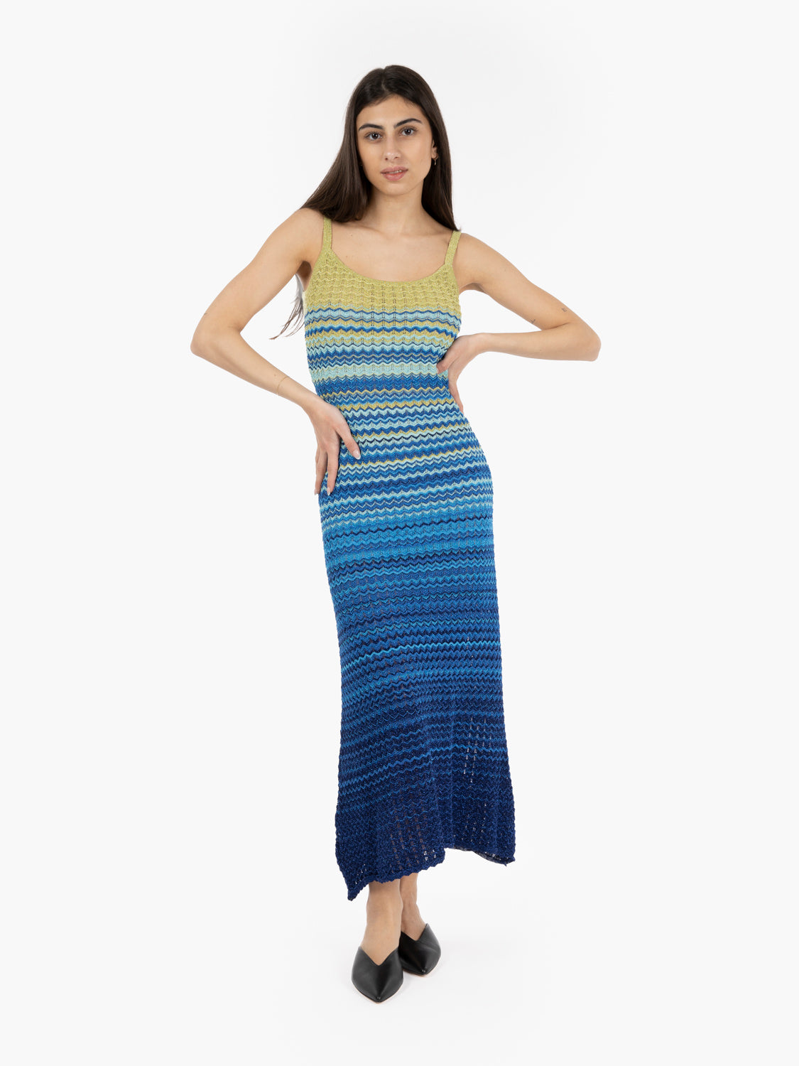 Akep - Green/blue gradient knitted dress | STIMM Akep - Green/blue gradient knitted dress | STIMM