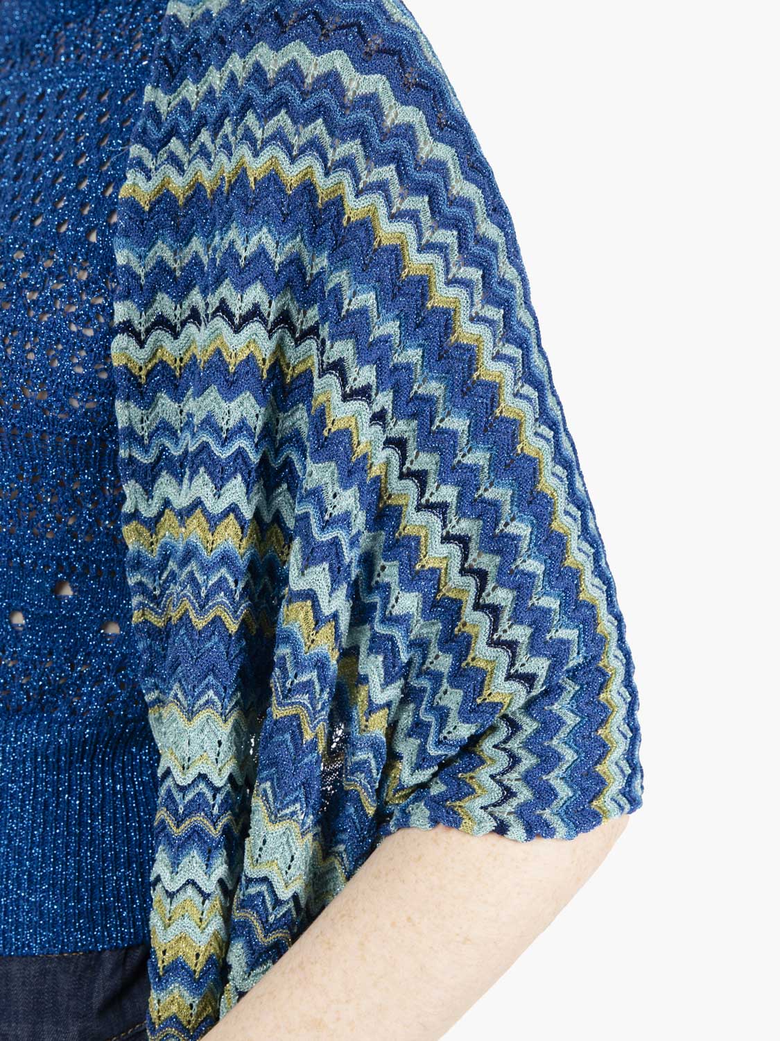 Foulard in maglia degradé blu / multicolor