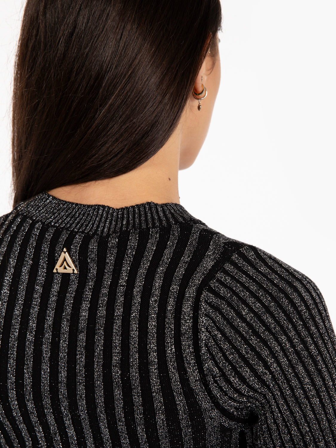 Maglia lurex nero / argento
