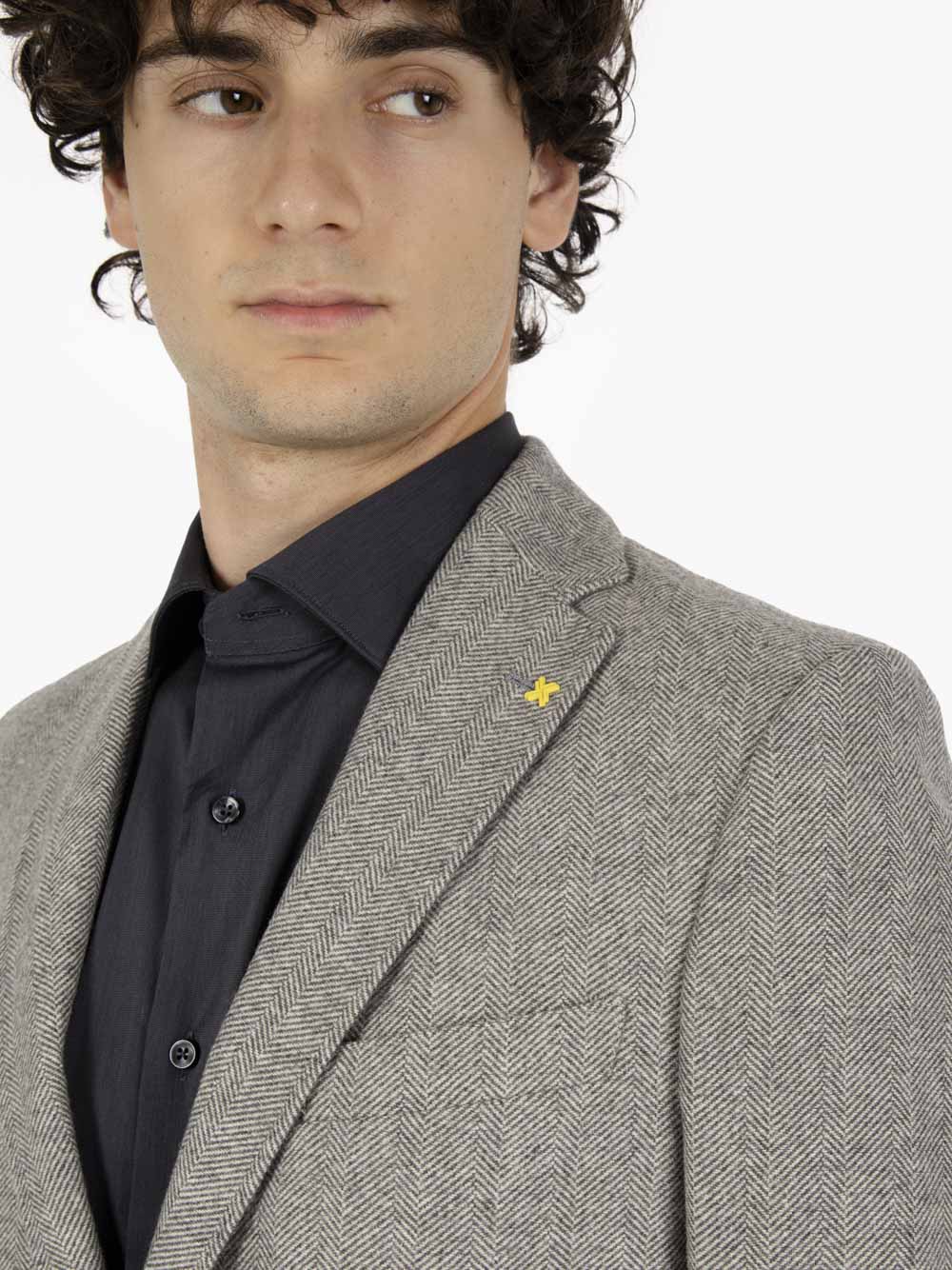 Grey herringbone blazer