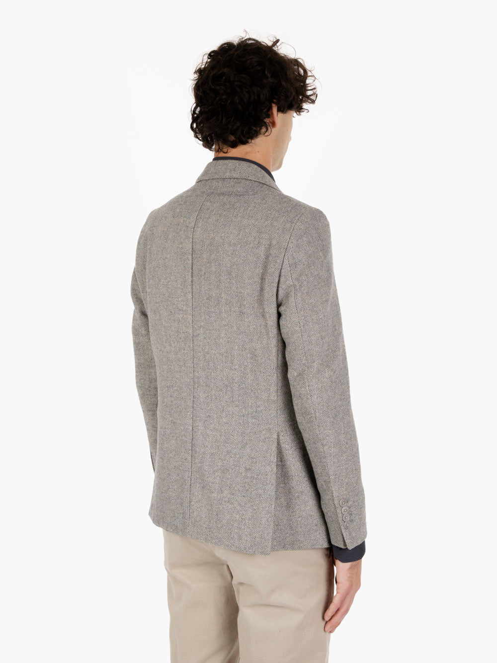 Grey herringbone blazer