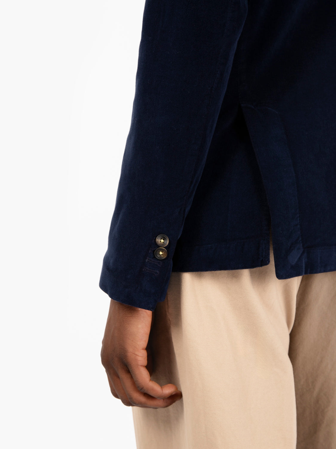 Blazer doppiopetto in velluto navy