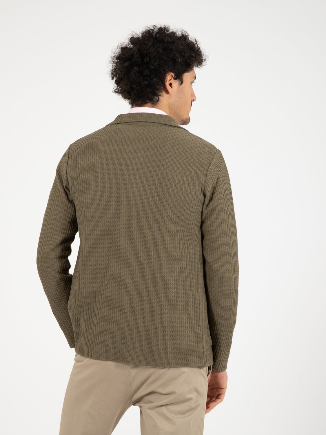 Blazer in maglia lavorata verde