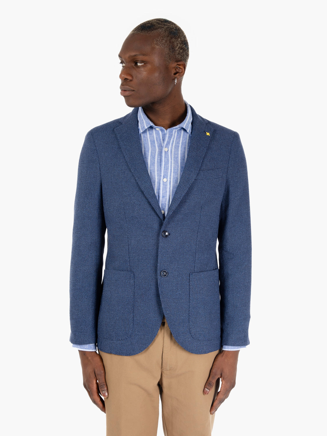 Blazer monopetto operato blu