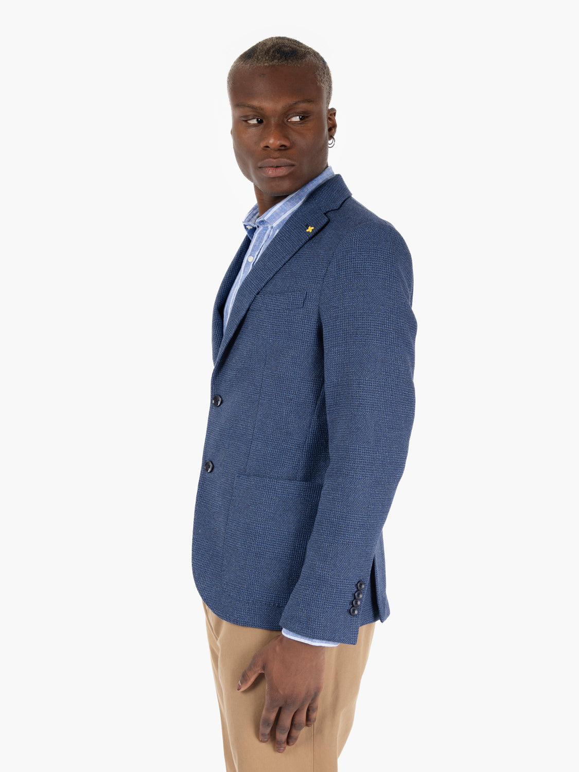 Blazer monopetto operato blu