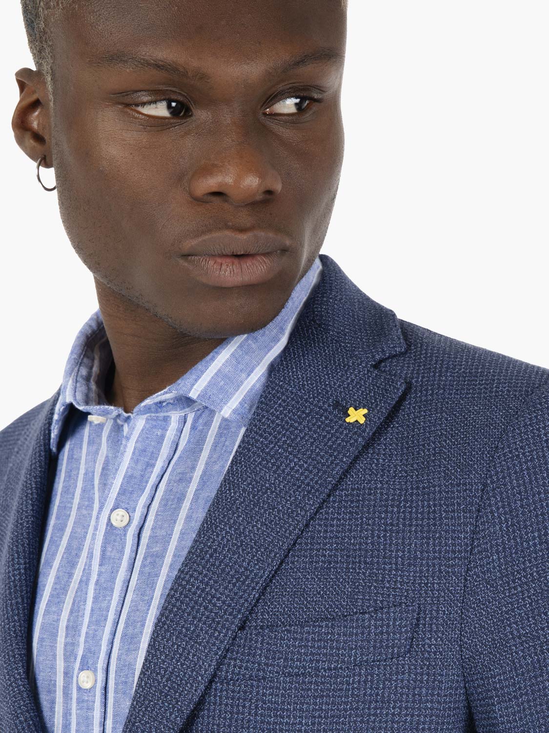Blazer monopetto operato blu
