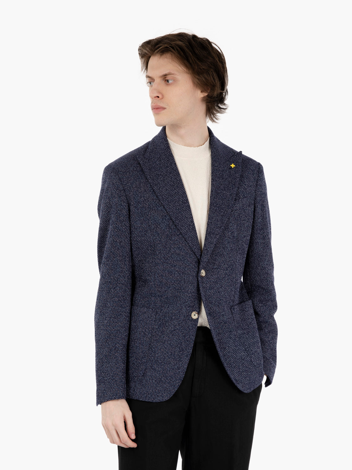 Blazer monopetto operato navy