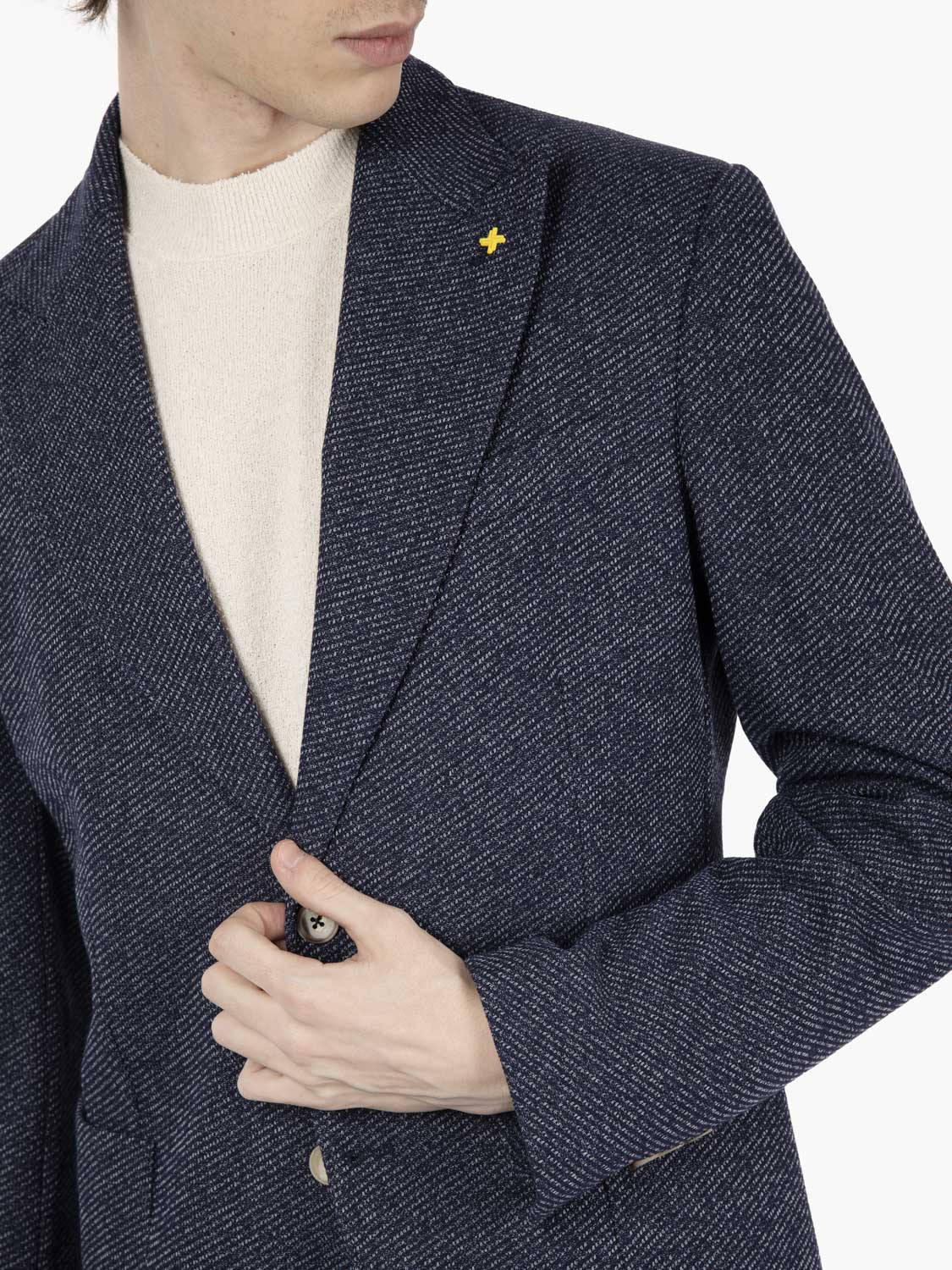 Blazer monopetto operato navy